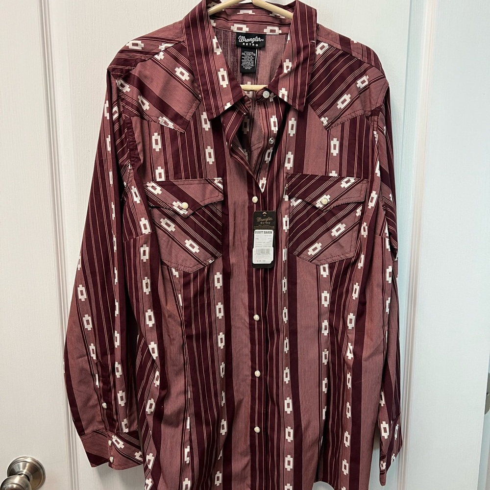 Wrangler Retro Women’s Patterned Button Down Shirt XXL NWT